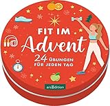 Adventskalender in der Dose. Fit im Advent: 24 Übungen für jeden Tag | Adventskalender in der Dose mit 24 Karten und Fitnessübungen