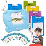 Sprechende Lernkarten Deutsch Montessori Lernspiele ab 2 3 4 5 6 Jahre - Vokabelfreund Interaktive Lernspielzeug Geschenk für Vorschulkinder Autismus Kleinkinder, 255 Blätter 510 Wörter