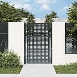 Rantry Gartentor Zauntor Gartentür Hoftor Gartenflügeltor Zauntür Hoftür Hoftor Einfahrtstor Tür für Garten Gartenpforte Anthrazit 105x175 cm Stahl