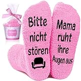 Geschenke für Mama Socken mit Spruch Bitte Nicht Stören Mama ruht ihre Augen aus Socken Lustige Muttertagsgeschenk Geburtstagsgeschenk für Mama Mutter, Beste Mama Geschenk zum Geburtstag Weihnachten