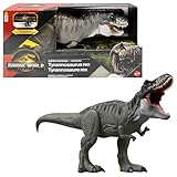 MattelJurassic World: Die Wiedergeburt Riesendino Tyrannosaurus Rex-Actionfigur, T-Rex-Dinosaurierspielzeug mit 2 Angriffsbewegungen, filmgetreues und bewegliches Design, JGB52
