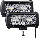 Kraumi LED Arbeitsscheinwerfer 7 Zoll 240W Cree LED Zusatzscheinwerfer 12V 27,000lm Auto Scheinwerfer Offroad Flutlicht Wasserdicht IP67 Arbeitslicht(2 Stück)