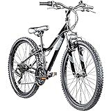 Galano GA20 Mountainbike 24 Zoll Jungen Mädchen Fahrrad für Jugendliche Jugendfahrrad MTB Hardtail Jugend Kinder Fahrrad ab 8 Jahre Mountain Bike 21 Gänge (schwarz/grau, 30 cm)