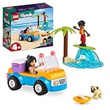 LEGO Friends Strandbuggy-Spaß Set mit Spielzeug-Auto, Surfbrett, Mini-Puppen sowie Delfin- und Hunde-Tierfiguren, Sommer-Spielset für Kinder, Mädchen und Jungen ab 4 Jahren 41725