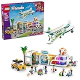 LEGO Friends Heartlake City Flughafen mit Flugzeug 42656, Bauset mit Flieger, Taxi und Gepäckwagen, 7 Spielfiguren, Baby und Hund, Geschenk für Mädchen und Jungen ab 8 Jahren