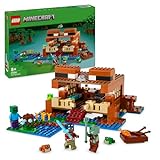 LEGO Minecraft Das Froschhaus, Spielzeug-Haus mit Figuren inkl. Zombie, Schleim und Ertrunkener, Plus Zubehör wie Spielzeug-Boot und Werkbank, Geschenk für Jungs und Mädchen ab 8 Jahren 21256