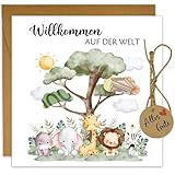 JOYEASE Karte zur Geburt mit Umschlag, Geschenke zur Geburt Mädchen Jungen, Baby Karte Geburt Geldgeschenk, Glückwunschkarte Baby Geschenk Geburt