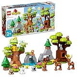LEGO 10979 DUPLO Wilde Tiere Europas, Entwicklungsspielzeug für 2-Jährige, Hirsch, Bär, Fuchs und Eichhörnchen als Minifiguren