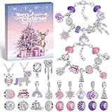 Hymarvo Adventskalender 2024 Kinder Mädchen, Weihnachtskalender Schmuck Basteln Mädchen Armbänder Halsketten, 24 Füllung Adventskalender Schmuck Weihnachten Geschenke Mädchen 6 7 8 9 10 11 12 13 Jahre