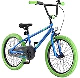 BIKESTAR Kinderfahrrad für Mädchen und Jungen ab 6-7 Jahre | 20 Zoll Kinderrad Kinder BMX Freestyle | Fahrrad für Kinder Blau & Grün | Risikofrei Testen