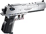 Havefun Technik Schießwaffe Bausteine, 360 Klemmbausteine Desert Eagle Pistol Bausatz Modell mit Schussfunktion, Technik Waffen Bausatz Konstruktionsspielzeug Kompatibel mit Lego Technic