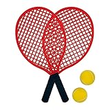 Schildkröt Soft Tennis Set Beach in Tasche trainiert Geschicklichkeit, Reaktion und Fitness, für 2 Spieler, in praktischer Netztasche, 970132, Rot, 40 cm