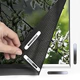 EASYmaxx Insect Protect Fliegengitter Fenster | zuschneidbares Moskitonetz | Insektenschutz Fenster bis 150 x 180 cm | Fliegennetz Magnet mit Pollenschutzgitter - leichte Montage ohne Bohren [Schwarz]