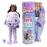 Barbie HJL57 - Cutie Reveal Puppe mit Teddy-Kostüm, Traumland Fantasie-Serie mit Farbwechsel-Effekt, 10 Überraschungen und Haustier, Spielzeug für Kinder ab 3 Jahren