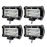 WZTO LED Arbeitsscheinwerfer, 10800LM 24 LED Zusatzscheinwerfer DC 12-24V 72W 5 Inch Auto Scheinwerfer Offroad Flutlicht Spotlight 6000K Wasserdicht IP67 Arbeitslicht (4 Stück)