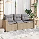 Tidyard 3-TLG. Polyrattan Lounge Set, Gartenmöbel Set, Loungemöbel Terrasse, Balkonlounge Rattan, Gartensofa, Balkon Sofa, Balkonmöbel Set, mit Auflagen, Gartenlounge Outdoor