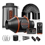 Spider Farmer Abluftset 100mm/4 Inch Rohrventilator mit GGS Temp Feucht Controller, WiFi App Steuerung, Aktivkohlefilter Schlauch Abluft Lüfter, Belüftungssystem Lüftungsset für Growzelt, Growbox