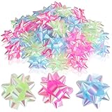 Wilhelm Sell® 60x Geschenkschleife selbstklebend - 5 x 2 cm Bunte Schleifen für Geschenke - dekorative Fertigschleifen für Weihnachten, Geburtstage und Hochzeiten (hellblau/rosa/grün)
