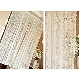 BABULE Vorhänge, Weiße Seide Stickige Vorhänge, Weich/ Luft, Dünne Gardinen, Wohnzimmer/ Schlafzimmer/ Hotel/ Dünne Gardinen Vorhänge, 1 Stück/White/W140*H240Cm