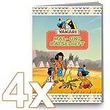 4 Mal- und Rätselhefte * YAKARI * mit 12 Seiten in DIN A6 | perfekt als Mitgebsel oder Geschenk | Indianer Indianerjunge Malbuch Malen Malblock Kinder