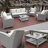 Hansson Luxus Garten Lounge Sitzgruppe Polyrattan besteht aus 1x Tisch. Fertig montiert!