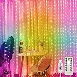 Jsdoin Lichtervorhang,3.6x3m 360leds Lichterketten Vorhang Lichterkettenvorhang 8 Modi mit Timer für Lichterkette Fenster Innen Außen Deko,Weihnachten Party,Zimmer,Schlafzimmer, Hochzeit (Mehrfarbig)