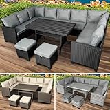 BRAST Gartenmöbel Set Family | bis zu 11 Personen viele Farben | inkl. extra Dicke Kissen | TÜV geprüft | Outdoor Loungemöbel Sitzgruppe Essgruppe Garnitur