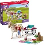 schleich 42467 HORSE CLUB Kutsche für Pferdeshow, 38 Teile Spielset mit schleich Pferde Figur, vollbeweglicher Mädchen-Figur und viel Zubehör, Spielzeug für Kinder ab 5 Jahren