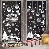 Fensterbilder Weihnachten,Schneeflocken Fensterdeko Selbstklebend 9 Blätter Weihnachtliche Fensterbilder für Winter Weihnachts Fenster,Dekoration,Fensterscheiben,Vitrinen,Schneeflocken Weihnachtsdeko