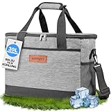 KAEFUYS Kühltasche 30L+14h Kühlung Thermoisoliert Tragbar Faltbar Wasserdicht Groß Picknicktasche für Einkaufen Auto Büro Camping Outdoor Reisen Lebensmitteltransport Proviant Familie Grillen