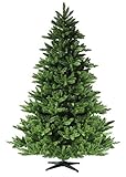 RS Trade® HXT 19001 150 cm künstlicher PVC Weihnachtsbaum (Ø ca. 105 cm) mit 872 Spitzen und Schnellaufbau Klapp-Schirmsystem, schwer entflammbar, unechter Tannenbaum inkl. Metall Christbaum Ständer