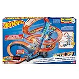 Hot Wheels - Himmelscrash-Turm, 60cm hoch mit batteriebetriebenem Beschleuniger und orangem Track mit Looping, Geschenk für Kinder von 5 bis 10 Jahren, Abweichungen in Verpackung vorbehalten, GWT39