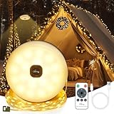 Ollny Camping Lichterkette 10M 100LED, Wasserdicht Tragbare Aufrollbare Lichterkette Außen mit 8 Beleuchtungsmodi,Solar USB Lichterkette für Camping Outdoor Balkon Garten (Mit Fernbedienung,USB-Kabe)