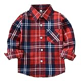 Machbaby Jungen Mädchen Langarm Hemden Plaid Kariert Freizeithemd Tops Baumwolle Button-down Langarmshirt(Blau-weiße Streifen,140)