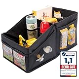 HerzensKind Auto Organizer - die praktische Faltbox für den Rücksitz oder Kofferraum. Aufbewahrungsbox zum Verstauen von Windeln Spielzeug etc. neben dem Kindersitz