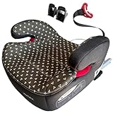 XOMAX XL-313 Kindersitz mit ISOFIX und Gurtfuhrung I mitwachsend 15-36 kg, ca. 3-12 Jahre, Korpergroße von 125–150 cm, Gruppe 2/3 I Bezug abnehmbar und waschbar I ECE R129 I grau-beige (Muster)