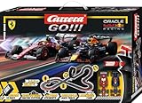 Carrera GO Speed Zone – Formel-1-Rennbahn Set mit Red Bull RB21 M. Verstappen No.1 und Ferrari SF-25 L. Hamilton No.44 – Slotcar Bahn 1:43 mit Looping und 6,3 m Strecke für packende Duelle