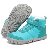 Mishansha Kinder Winter Barfußschuhe Warm Gefüttert Winterschuhe Jungen Mädchen Winterstiefel Leicht rutschfest Winterboots Outdoor Breite Zehenbox Wanderschuhe, Chill II, Himmelblau 29 EU