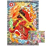 Bundle mit Lego Ninjago Karten Trading Cards Serie 10 - BLUTMOND Sammelkarten (2025) - XXL1 Gold Karte + Exklusive Geburtstagskarte