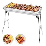 AGM Holzkohlegrill Camping Grill Holzkohle,Klappgrill Tragbarer Grill,Für Camping Garten Picknick Party, 73x 33x 71 cm, für 5-10 Personen