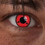 aricona Kontaktlinsen - Sharingan Kontaktlinsen Sharingan Naruto - Farbige Kontaktlinsen ohne Stärke für Cosplay, Karneval, Fasching, Motto-Partys und Halloween Kostüme, 2 Stück