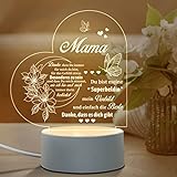 Juratar Geschenke für Mama von Tochter Sohn, LED Lampe Nachtlicht Personalisierte Mama Geschenk, Geburtstagsgeschenk für Mama (Heart)