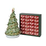 Villeroy & Boch Villeroy und Boch Christmas Toy's Memory Adventskalender-Set 26tlg., Weihnachtskalender mit 24 Porzellanfiguren aus Hartporzellan, inkl. Baum
