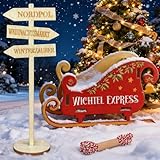 Wichtel Zubehör Weihnachten Set – Holzschlitten „Wichtel Express“ Mit Schild & Kordel – Deko, Wichtelzubehör, Für Wichteltür, Advent, Winterzauber & Weihnachtsgeschenke, Wichtel Schablone