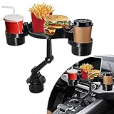 Idota Auto Getränkehalter Tisch mit Handyhalter, 3 in 1 Getränkehalter Auto Verlängerung 360° Verstellbares Becherhalter Auto Multifunktionstisch mit Antirutschmatte für Frites/Burger/Geldbörsen