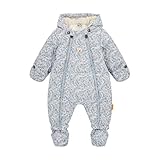 Steiff Schneeanzug EU Größe 80 cashmere blue, warmer Winter Overall, mit Kapuze, ideal für Schnee & Outdoor, Skianzug für Kinder, waschmaschinenfest