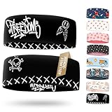 Kinder Stirnband - dünnes, ultraleichtes und elastisches Sportstirnband für Jungen und Mädchen (Graffiti Schwarz)