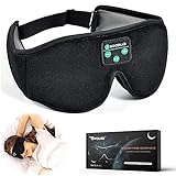 Schlafmaske mit Bluetooth-Kopfhörern, Boodlab 3D-Bluetooth-Schlafmaske mit ultradünnen Lautsprechern, kabellose, waschbare Schlafkopfhörer für Schlaflosigkeit, Meditation, Reisen, Gadget-Geschenk