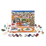 Hot Wheels Adventskalender - 8 Autos und 16 winterliche Zubehörteile hinter 24 nummerierten Türchen, inklusive Spielmatte, für Kinder Fans, HKL74