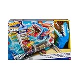 Hot Wheels City Hai-Angriff Spielset, mit 1 Auto, Track mit Erzfeind, mit Anderen Sets kombinierbar, Spielzeug für Kinder ab 4 Jahren